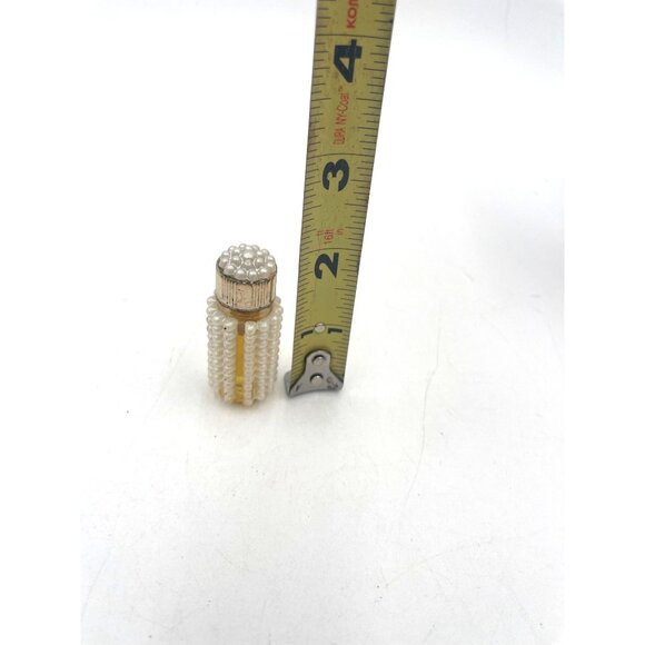 Vintage A Hollywood Creation N.Y.C. Mini Perfume Bottle W/ Pearl Beaded Design & - Picture 4 of 5